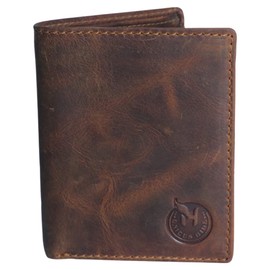 Men's Genuine Leather Notecase Wallet RFID Protected - 10 Cards Slots (Hunter)