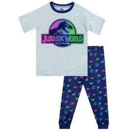 Jurassic World Pajamas Girls Dinosaur Pajama Set Short Sleeved Multicolor 10