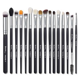 Bueart Design Juego De Brochas De Maquillaje Para Sombras De Ojos De Pelo Natural De Calidad Profesional, 16 Brochas Profesionales Para Contorno, Corrector, Sombra De Ojos Y Delineador De Ojos De Prim