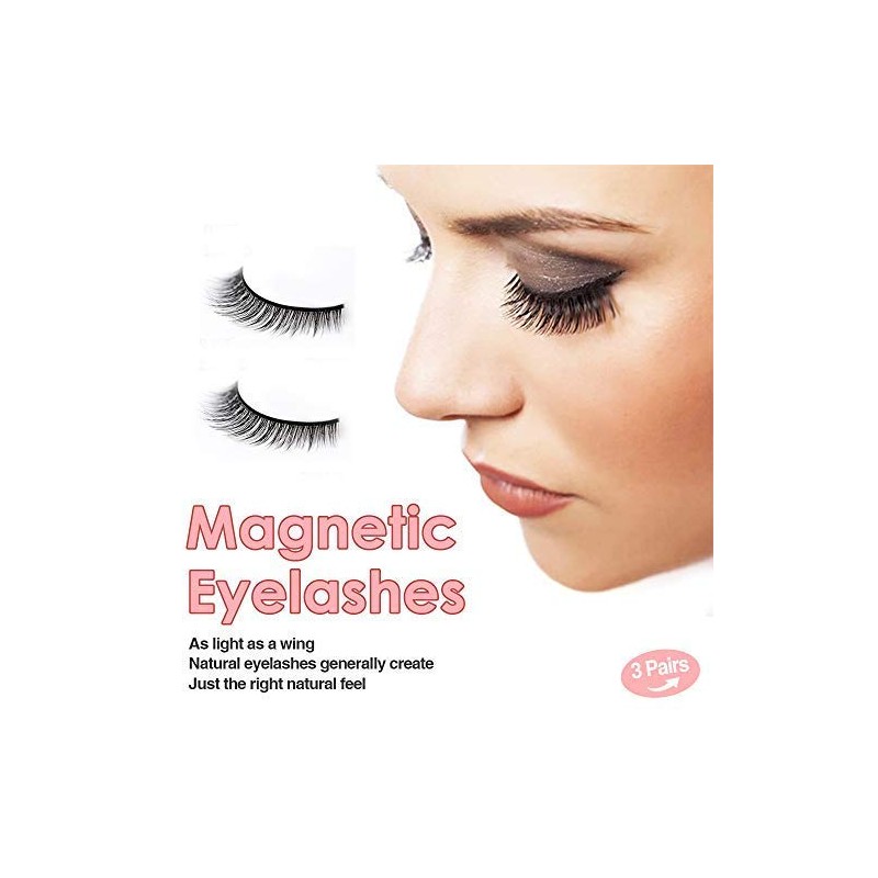 NESA 3 Pairs Black Handmade Natural 3D Thick Long False