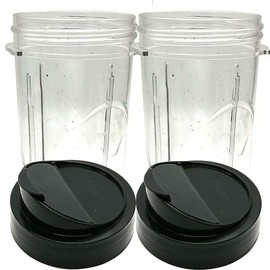 Replacement 24oz Blend-N-Go Cup with lid,Compatible with Oster pro blade:Oster Pro 1200 Blenders (BLSTMB-CBG, BLSTMB-CBF, BLSTMB-BBG) (2)