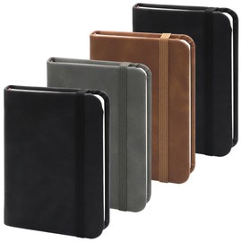 YDHfdc 4 Stück Notizbuch A7 Tagebuch Kleines Notizbuch Klein Hardcover Notizbuch Leder 100 Seiten Dickes Papier Notizblock für Schule, Arbeit, Reisen (3 Farben)