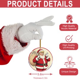 Christmas Ornaments Decorations - Gag Gifts - Nasty Naughty Gifts - White Elephant - Stocking Stuffers (Trump Santa Costume - I Do It for The Ho's Funny Offdend 1)