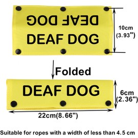Hearing Impairment Dog Leash Sleeve Deaf Dog Dog Leash Wrap Wrap Alert Hanging ID Patch Tag Pet Birthday Gift (Deaf Dog-YE Sleeve)