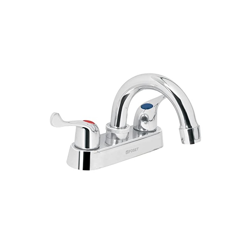 Foset Basic M-050P, Mezcladora para lavabo, manerales palanca, cuello curvo,