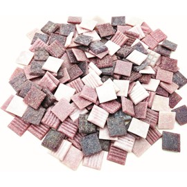 1.1LB Quartz Mosaic Tiles, 2CM Multi Color Mosaic Pieces Stones for DIY Making Craft Hobby Arts Home Wall Decoration (Mix Purple)