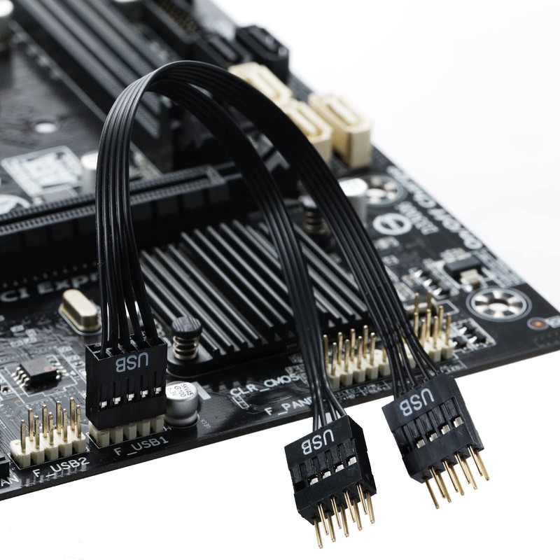 MZHOU Dual USB 2.0 Header Splitter - 9-Pin Motherboard Male