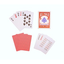 SKYECO Ace Poker Waterproof Playing Cards: Perfect for Pool Games, Travel, Camping, Poker & Card Games for Adults - Ultimate Deck of Cards for All Occasions, Jumbo Index (Red)