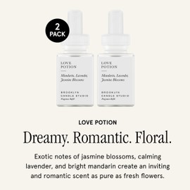 Pura & Brooklyn Candle Studio Home Scent Refill - Smart Home Air Diffuser Fragrance - Up to 120-Hours of Luxury Fragrance per Vial - Clean & Safe Diffuser Fragrance - 2 Pack, Love Potion