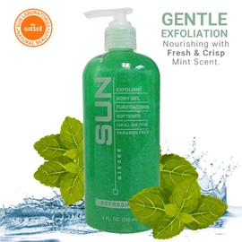 Sun Labs Unscented Exfoliating Body Scrub With Loofah Sponge Mitt for Soft Skin - 8 fl. oz. Bottle