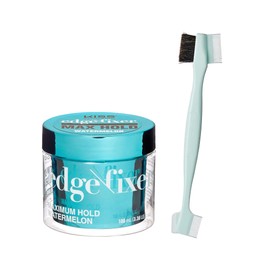 KISS COLORS & CARE Maximum Hold Edge Fixer, Non-Greasy Gel Formula Infused With Biotin B7, 24 Hour Hold, ‘Watermelon’ Scented, 3.38 Fl. Oz. (100 ml)