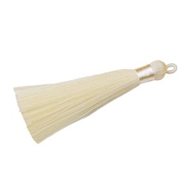 Pack of 20 Tassel Pendants, 8 cm Colourful Tassel Bookmarks, Tassel Bracelet, Keyring, Craft Tassel for Earrings, Jewellery Making, Bags, Bookmarks, DIY Craft Accessories, Beige