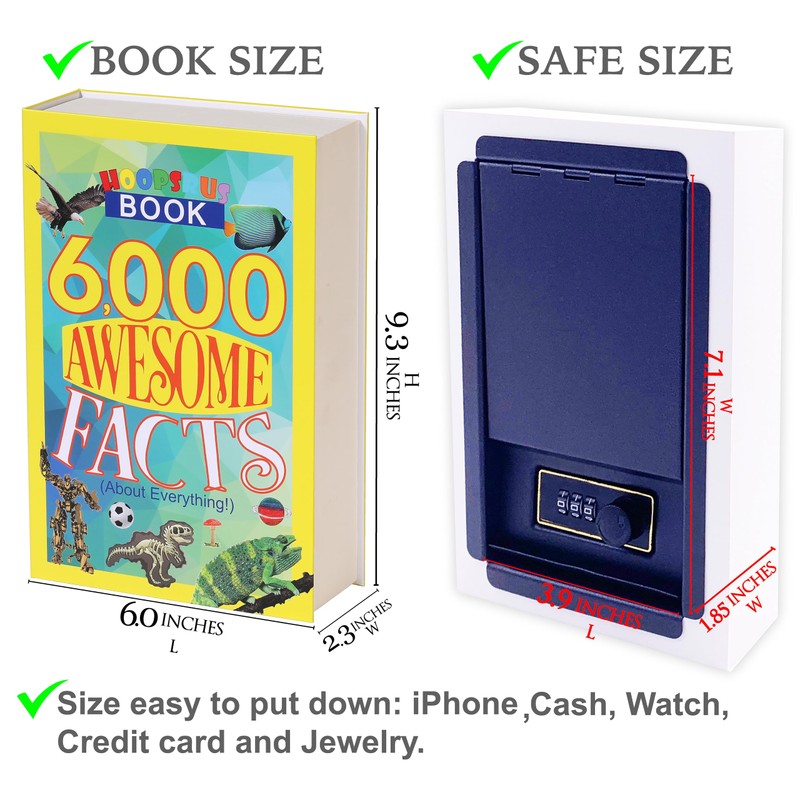 Facts Book Safe with Combination Lock Secrect Hidden Safe,Diversion Book