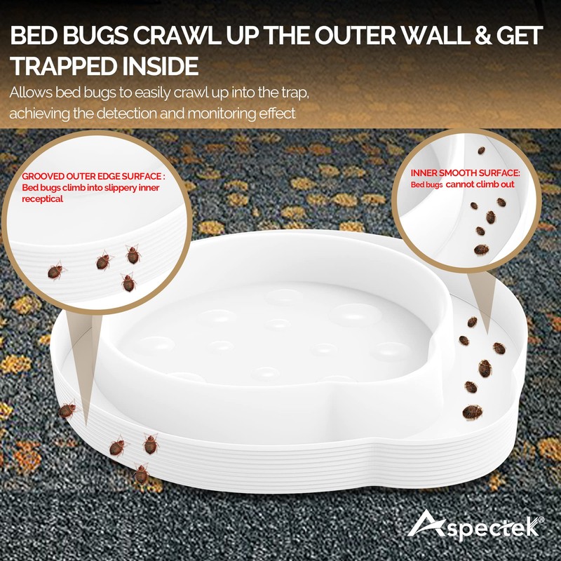 ASPECTEK Bed Bug Detector and Interceptor - Safe, Eco-Friendly Bug