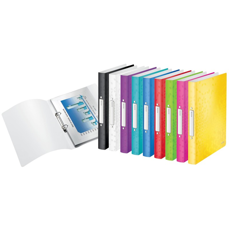 Leitz Wow 42570026 A4 Ring Binder, High-Quality 2 Round Ring