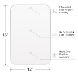 White Blank Metal Sign for Outdoor Indoor,18 x 12 Inches Rust Free Aluminum (Non-Reflective Aluminum without border)