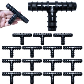 RYXZEN 16PCS Drip Irrigation Barbed Tee Fitting Kits for 3/4 Inch Tubing 20MM OD .79" ID Barbed Tee Connectors Drip Line Connector Drip Hose Connector Drip Irrigation Sprinkler System for Garden Yard