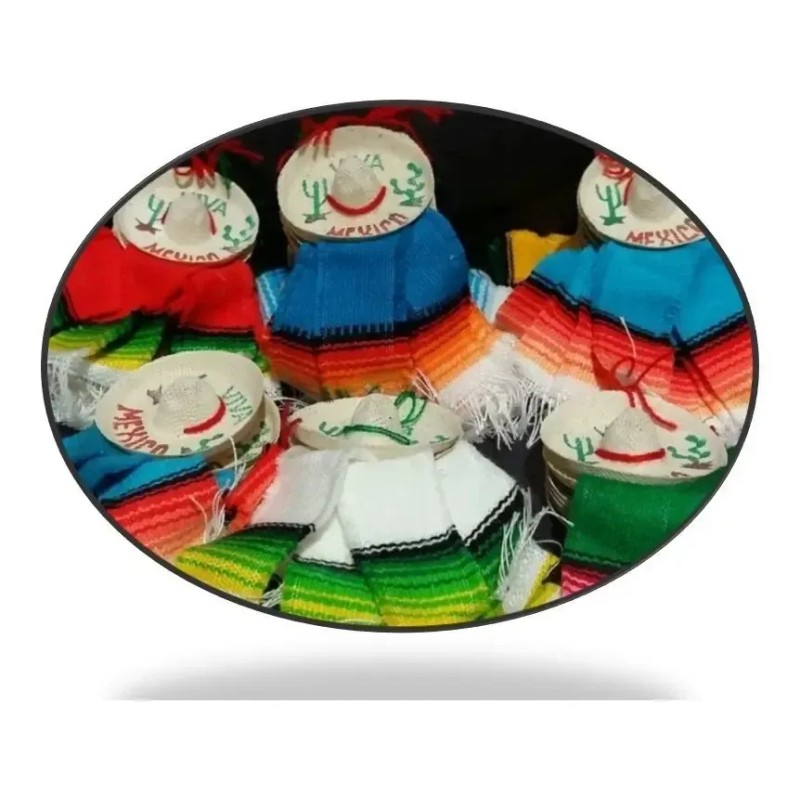 12 Sombrero Charro Con Sarape Adorno 5 Cm Mexico