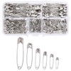 HappyHome 220pcs Silver Safety Pins 6 Sizes 22mm 28mm 32mm