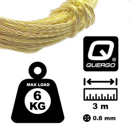 QUERGO Brass Picture Frame Wire, Picture Hanging Wire, 3.5 Metres (11.5 feet), 6kg (13lb) Breakweight