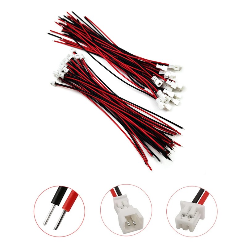 20 Pairs JST 1.25mm 2-Pin Micro Electronics Male and Female