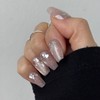 Heart Glitter Nail Tips Ussu Silver Glass Bead Magnet, Paddy