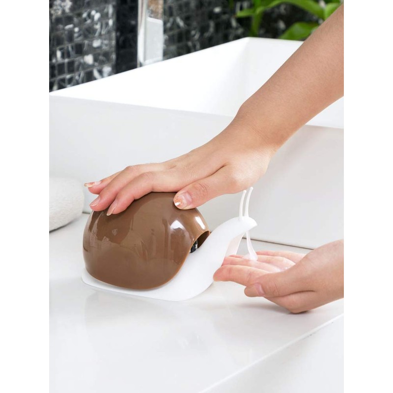 Cute Snail Soap Dispenser for Kitchen Bathroom etc. (120ML) (White)