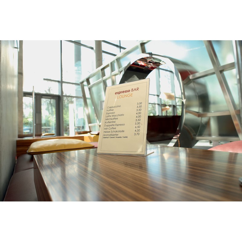 Sigel TA210 Table Display Angled for A4, transparent