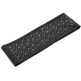 Mytoptrendz® Wide Headband Soft Stretchy Elastic Fabric Hair Band for Girls Women Bandeau Hair Wrap Fancy Hair Accessories with Sparkly Diamante Crysal (Grey Dark)