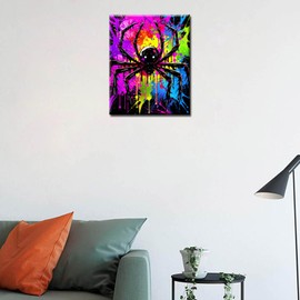 Tucocoo Paint by Numbers Black Spider 40x50cm Canvas DIY Digital Oil Painting for Adults with Brushes and Acrylic Pigments Colorful Graffiti Animal Picture for Home Decoration Gifts