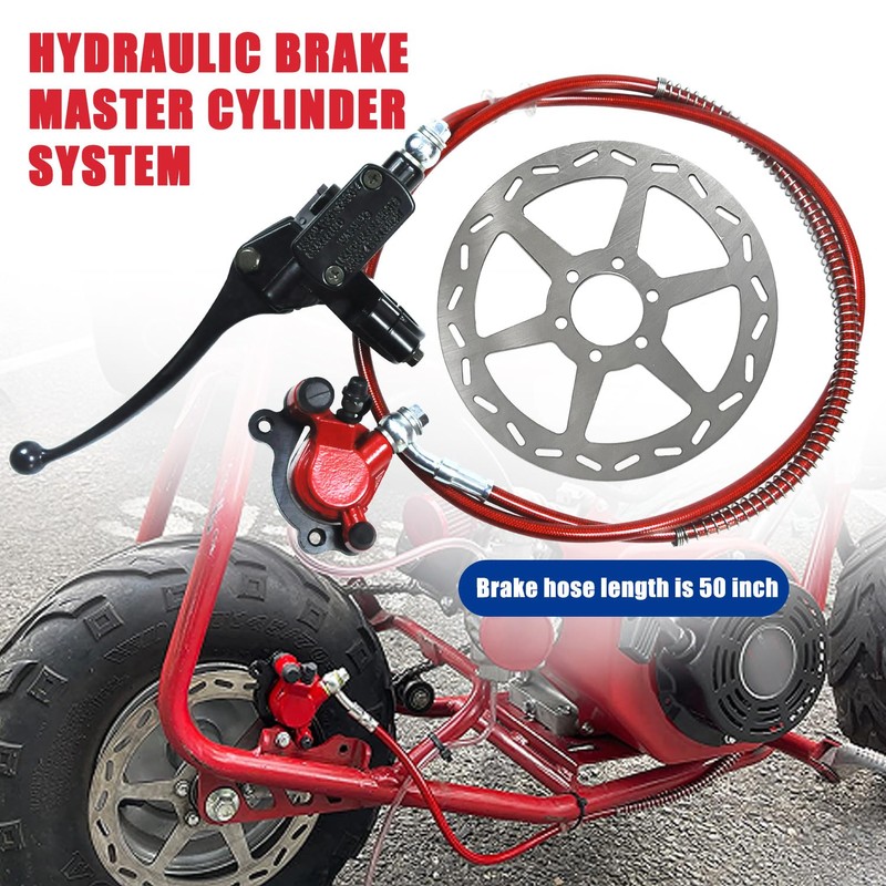 HOOUP Mini Bike Left Hydraulic Brake Caliper System 180mm Disc