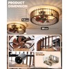 Yituplyee Flush Mount Ceiling Fans with Lights and Remote,Wood Caged