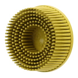 Qiilu 2 Inch Silicon Carbide Medium Grit Bristle Disc for Electric Drill, Rotary Tools, Mini Grinders - Yellow