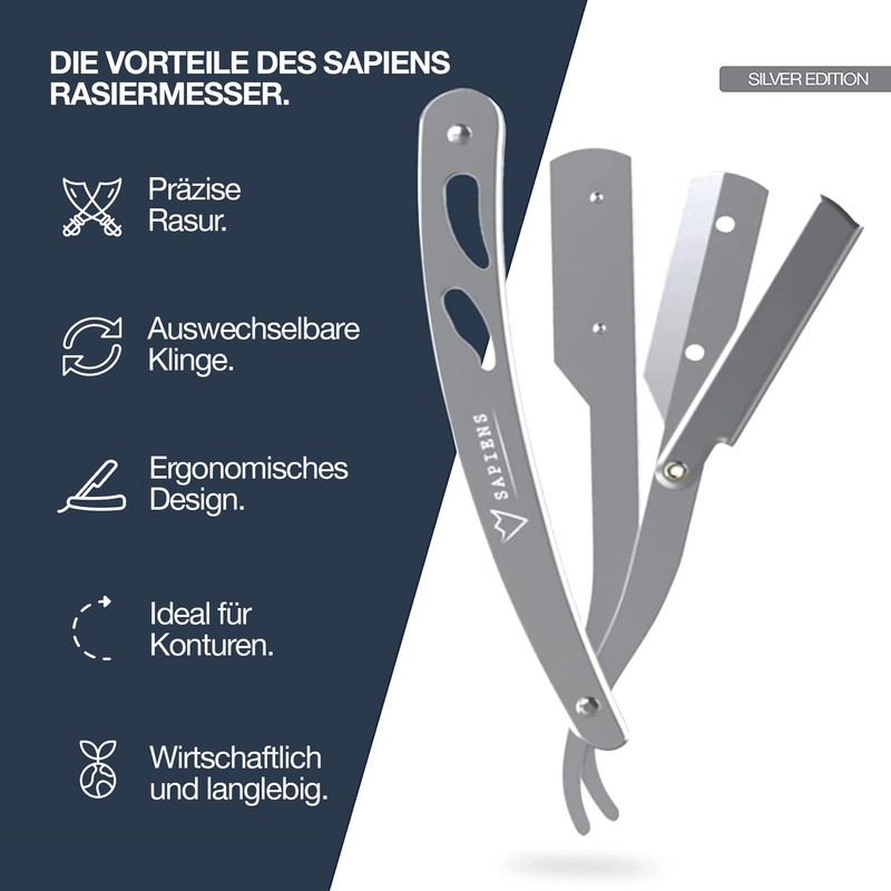 Sapiens Barbershop Men's Razor with Weschel Blade - Beard Razor