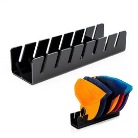 Hat Holder Cap Holder - Acrylic Hat Stand Storage Baseball Cap Holder, Desktop Baseball Cap Organiser, for Displaying Baseball Caps, Can Be Stored 7 Hats, Black