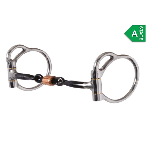 Reinsman 251 Trail Dee 3-Piece Smooth Sweet Iron Snaffle with Copper Roller; Stage A