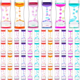 Hollowfly 18 Pcs Liquid Motion Bubbler Timer Sensory Toys Colorful Hourglass Desktop Fidget Calming Toys for Autistic Stocking Stuffers