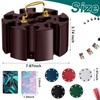 Wettarn 200 Count Poker Chip Set Rotating Carousel Wood Case
