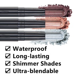 SAUBZEAN Gray Eyeshadow Stick Makeup, Cream Shimmer Eye Shadow Pencil, Hypoallergenic Waterproof Long Lasting Crayon, Smooth Glitter Primer Palette Eyeliner Make up