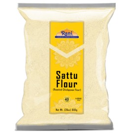 Rani Sattu Flour (Roasted Chana Gram) 28oz (800g) ~ Natural, Salt-Free | Vegan | No Colors | Gluten Friendly | NON-GMO | Kosher | Indian Origin