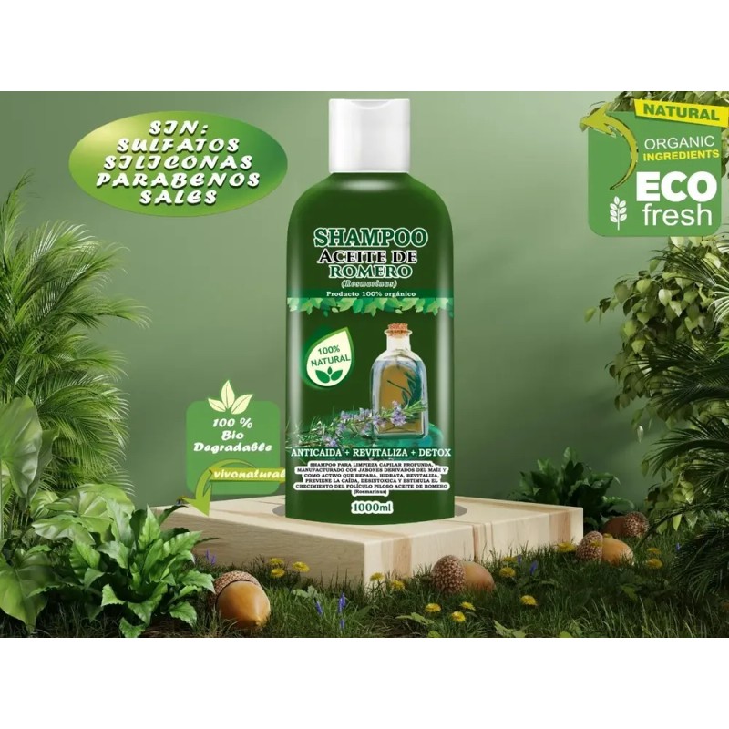 Pack de Shampoo Vivenatural con Aceite de Bergamota y Romero