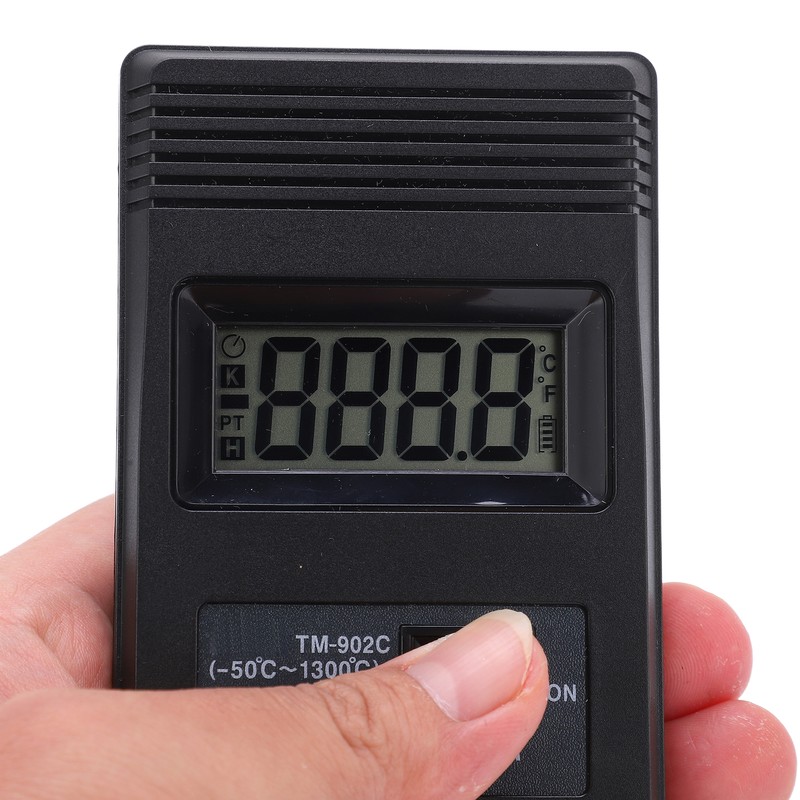 Tm‑902c Industrial LCD Display Digital Sensor Thermometer with Curved Shank