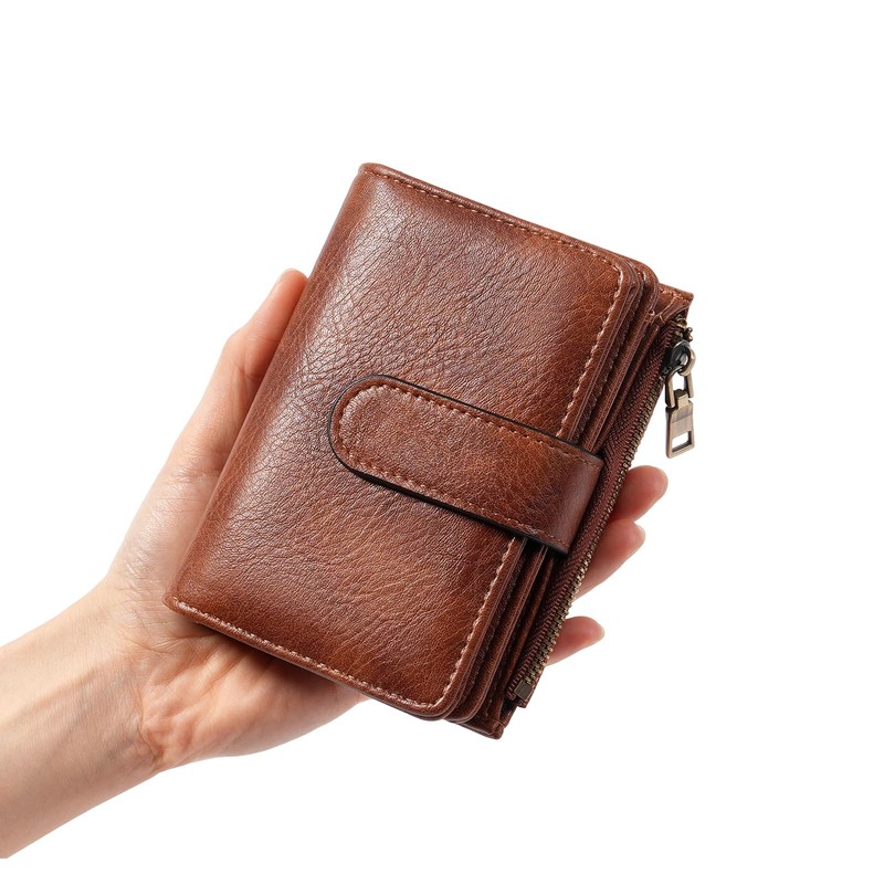 GOIACII Small Wallet Women RFID Blocking Trifold Clutch Ladies Credit