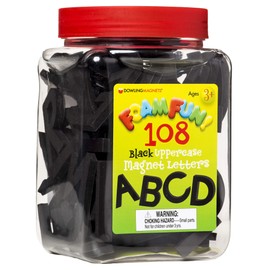 Dowling Magnets Foam Fun Black Uppercase Magnet Letters (2 inches high), Set of 108 ABC Magnets for Kids. Magnetic Letters/Alphabet Magnets/Preschool Toys/Montessori Toys/Special Needs. Item 733104.