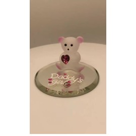 Glass Baron Bear Glass Figurine Daddy's Girl Handcrafted Father's Day Gift