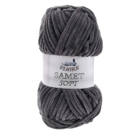 100g Strickgarn Samet Soft Chenille-Strickgarn Samtwolle Strickwolle flauschig Farbwahl, Farbe:238 grau