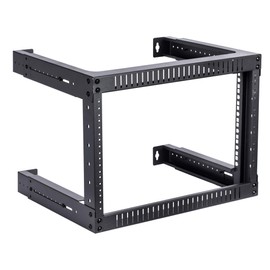 Kenuco 6U Adjustable Depth Wall Mount Open Frame Steel Network Equipment Rack 17.75 Inch Deep