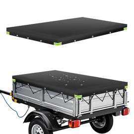 209 x 115 x 10 cm Trailer Tarpaulin, Flat Tarpaulin, Tarpaulin for Trailers with Tarpaulin Rope, Trailer Tarpaulin 420D Material, Waterproof, Sun Protection, with Reflective Strips