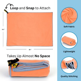 Elite Trail Magic Backpacking Ultralight Quick Dry Microfiber Soft Fast Drying Hand and Face Towel Wash Cloth Camping Yoga Hiking Active Lifestyle (Orange, Medium)
