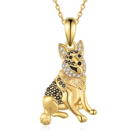 Cehuzeli German Shepherd Gifts 925 Sterling Silver Dog Necklace German Shepherd Jewelry Gift for Women